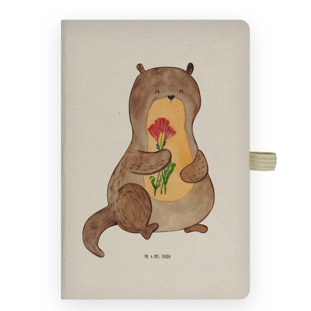 Cotton notebook otter Bunch of flowers Notizen, Eintragebuch, Tagebuch, Notizblock, Adressbuch, Journal, Kladde, Skizzenbuch, Notizheft, Schreibbuch, Schreibheft, Otter, Fischotter, Seeotter, Otter Seeotter See Otter