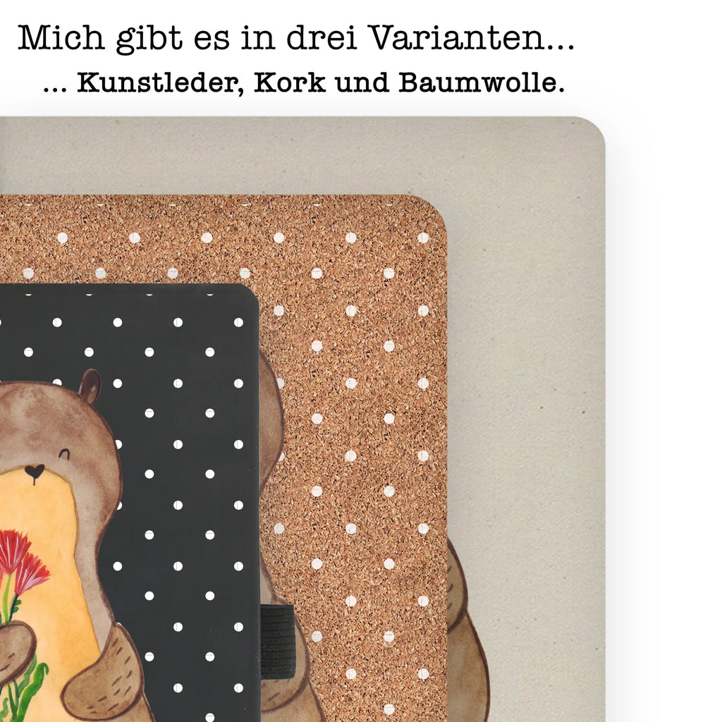Cotton notebook otter Bunch of flowers Notizen, Eintragebuch, Tagebuch, Notizblock, Adressbuch, Journal, Kladde, Skizzenbuch, Notizheft, Schreibbuch, Schreibheft, Otter, Fischotter, Seeotter, Otter Seeotter See Otter