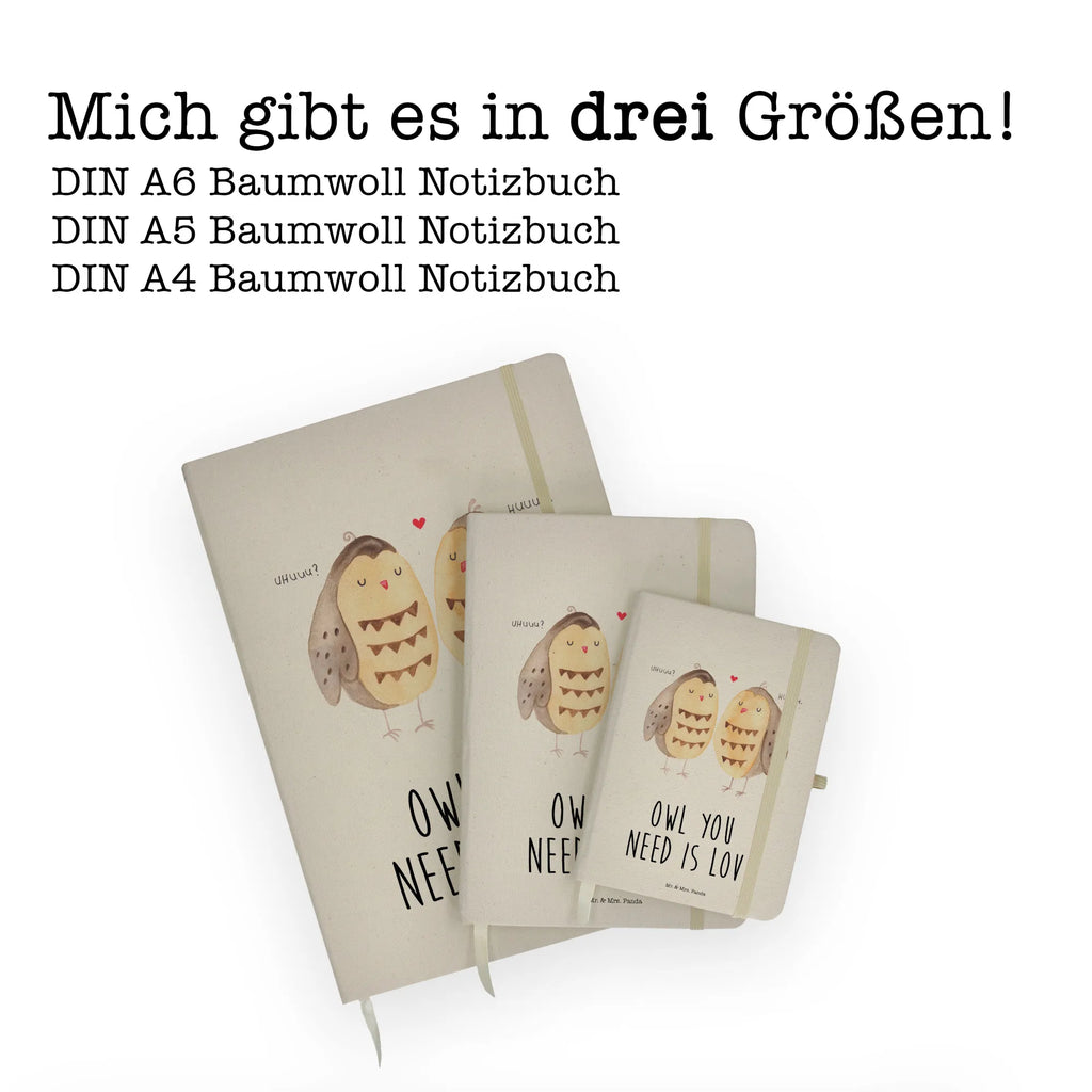 Baumwoll Notizbuch Eule Liebe Notizen, Eintragebuch, Tagebuch, Notizblock, Adressbuch, Journal, Kladde, Skizzenbuch, Notizheft, Schreibbuch, Schreibheft, Eule, Eule Deko, Liebe, Hochzeit Spruch, Owl, All you need is love, Liebe Spruch, Freundin Geschenk, Freund, Wortspiel lustig