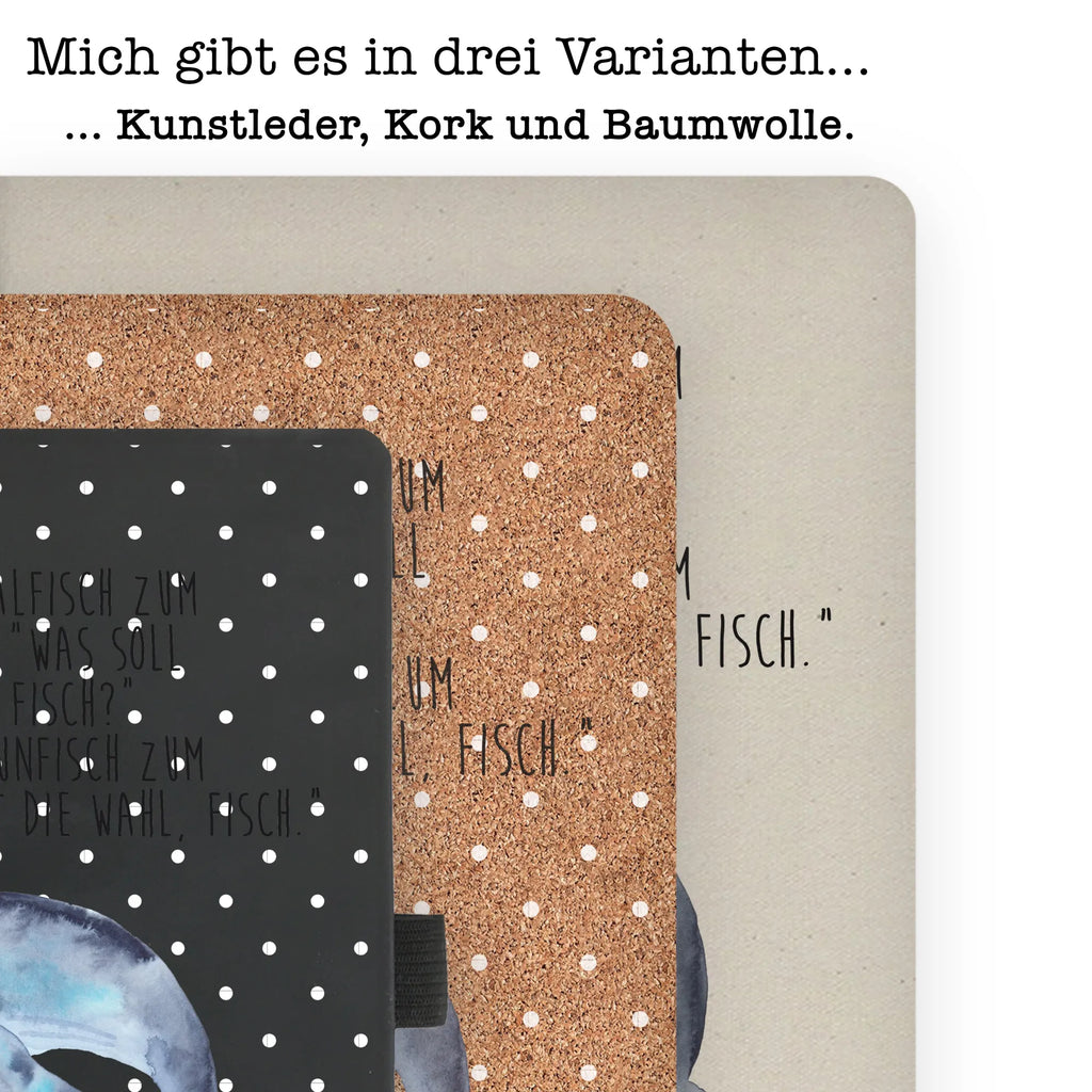 Baumwoll Notizbuch Walfisch & Thunfisch Notizen, Eintragebuch, Tagebuch, Notizblock, Adressbuch, Journal, Kladde, Skizzenbuch, Notizheft, Schreibbuch, Schreibheft, Tiermotive, Gute Laune, lustige Sprüche, Tiere, Wal, Wahl, Tunfisch, Wortwitz lustig, Spruch lustig, Flachwitz, Witz, Spruch des Tages, Flachwitz Geschenk