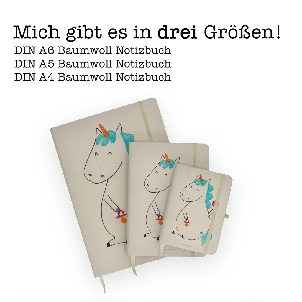 Baumwoll Notizbuch Einhorn Baby Notizen, Eintragebuch, Tagebuch, Notizblock, Adressbuch, Journal, Kladde, Skizzenbuch, Notizheft, Schreibbuch, Schreibheft, Einhorn, Einhörner, Einhorn Deko, Pegasus, Unicorn, Mutter, Geburt, Geburtstag, erstes Kind, Baby, Babyglück, Nachwuchs, Eltern, Party, Kind, Schnuller