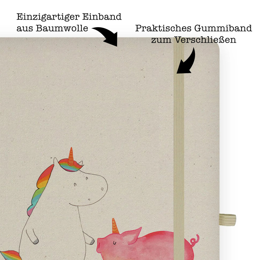 Baumwoll Notizbuch Einhorn Schwein Notizen, Eintragebuch, Tagebuch, Notizblock, Adressbuch, Journal, Kladde, Skizzenbuch, Notizheft, Schreibbuch, Schreibheft, Einhorn, Einhörner, Einhorn Deko, Pegasus, Unicorn, Freundschaft, Schweinhorn, Schwein, Freundin, Schweinchen