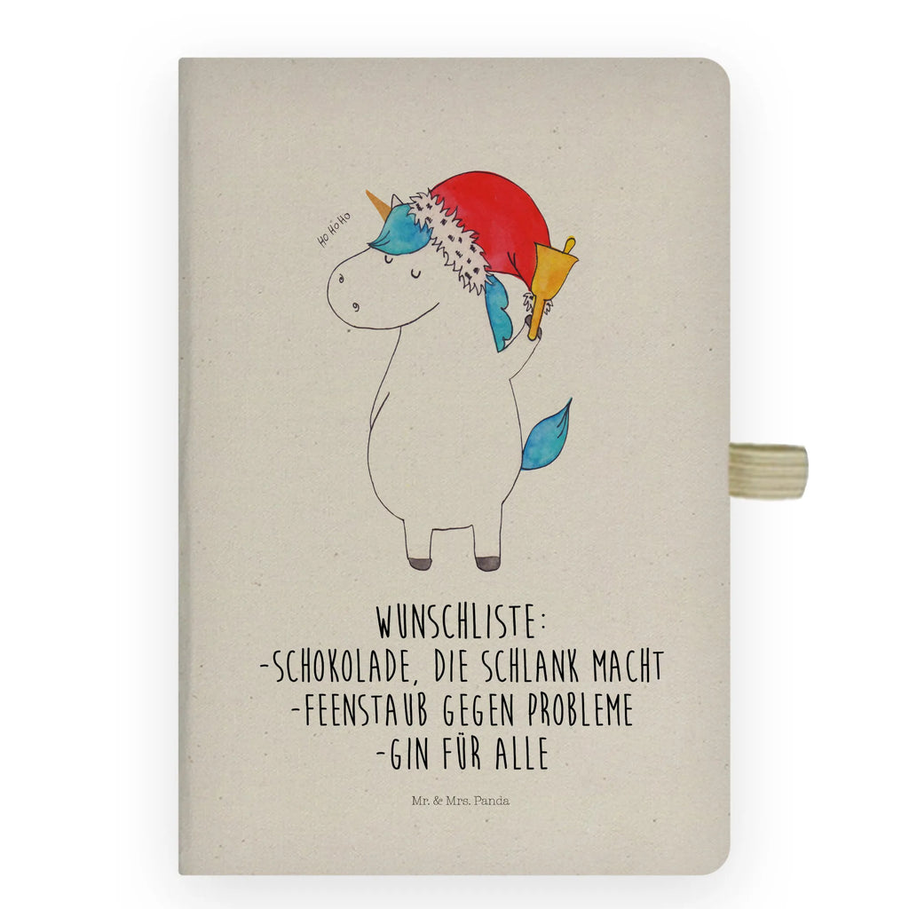 Baumwoll Notizbuch Einhorn Weihnachtsmann Notizen, Eintragebuch, Tagebuch, Notizblock, Adressbuch, Journal, Kladde, Skizzenbuch, Notizheft, Schreibbuch, Schreibheft, Einhorn, Einhörner, Einhorn Deko, Unicorn, Gin, Schokolade, Schoki, Weihnachten, Weihnachtsmann, Nikolaus, Wunschzettel, Wunschliste, Feenstaub