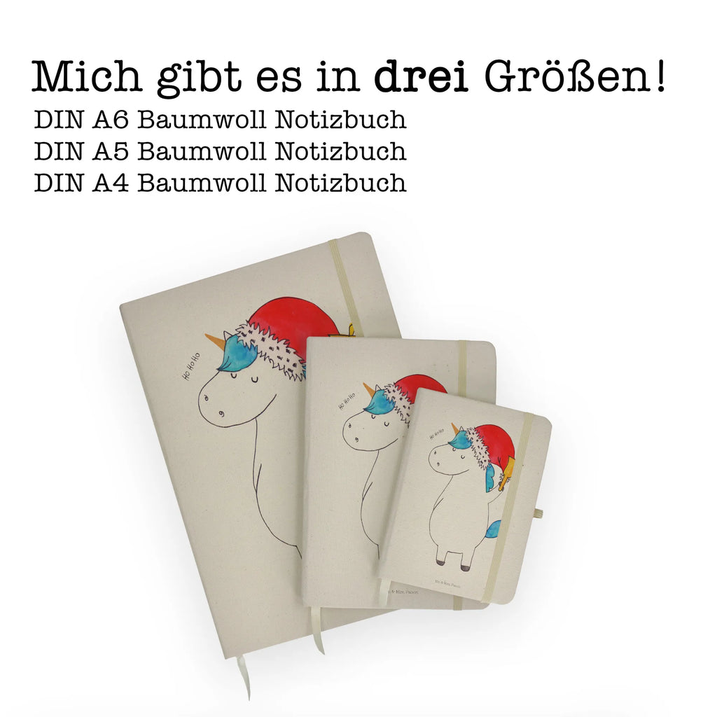 Baumwoll Notizbuch Einhorn Weihnachtsmann Notizen, Eintragebuch, Tagebuch, Notizblock, Adressbuch, Journal, Kladde, Skizzenbuch, Notizheft, Schreibbuch, Schreibheft, Einhorn, Einhörner, Einhorn Deko, Unicorn, Gin, Schokolade, Schoki, Weihnachten, Weihnachtsmann, Nikolaus, Wunschzettel, Wunschliste, Feenstaub