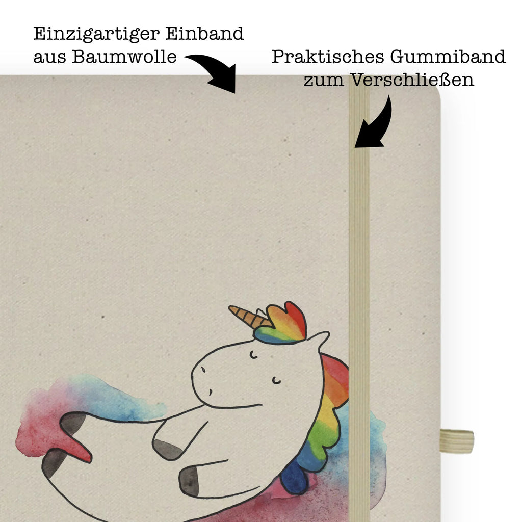 Baumwoll Notizbuch Einhorn Wolke 7 Notizen, Eintragebuch, Tagebuch, Notizblock, Adressbuch, Journal, Kladde, Skizzenbuch, Notizheft, Schreibbuch, Schreibheft, Einhorn, Einhörner, Einhorn Deko, Pegasus, Unicorn, verliebt, Menschen, witzig, lustig, Geschenk, Glaube, Realität, Lächeln