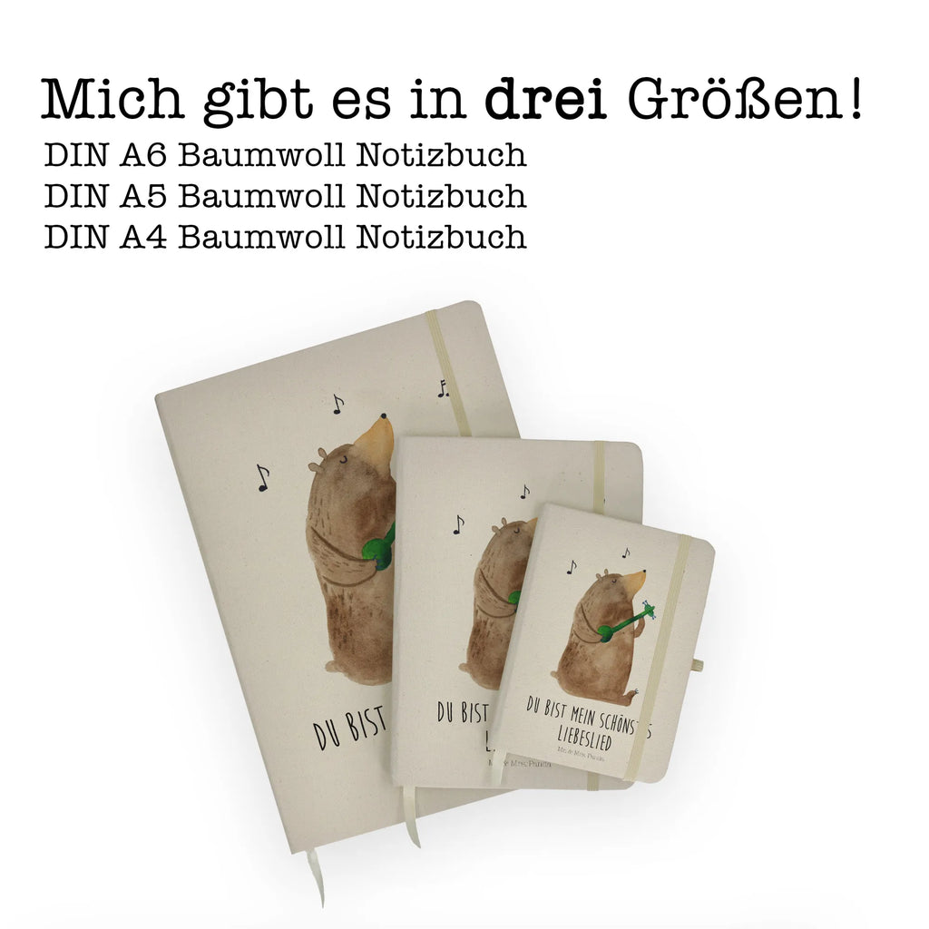 Baumwoll Notizbuch Bär Lied Notizen, Eintragebuch, Tagebuch, Notizblock, Adressbuch, Journal, Kladde, Skizzenbuch, Notizheft, Schreibbuch, Schreibheft, Bär, Teddy, Teddybär, Bärchen, Bear, Liebeslied, Lied, Song, Valentinstag, Valentine, Geschenk, Partner, Liebe, Freundin, Frau, Herz, Spruch