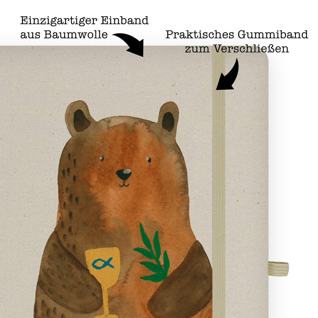 Baumwoll Notizbuch Konfirmation-Bär Notizen, Eintragebuch, Tagebuch, Notizblock, Adressbuch, Journal, Kladde, Skizzenbuch, Notizheft, Schreibbuch, Schreibheft, Bär, Teddy, Teddybär, Konfirmation, Kirche, evangelisch, Gottesdienst