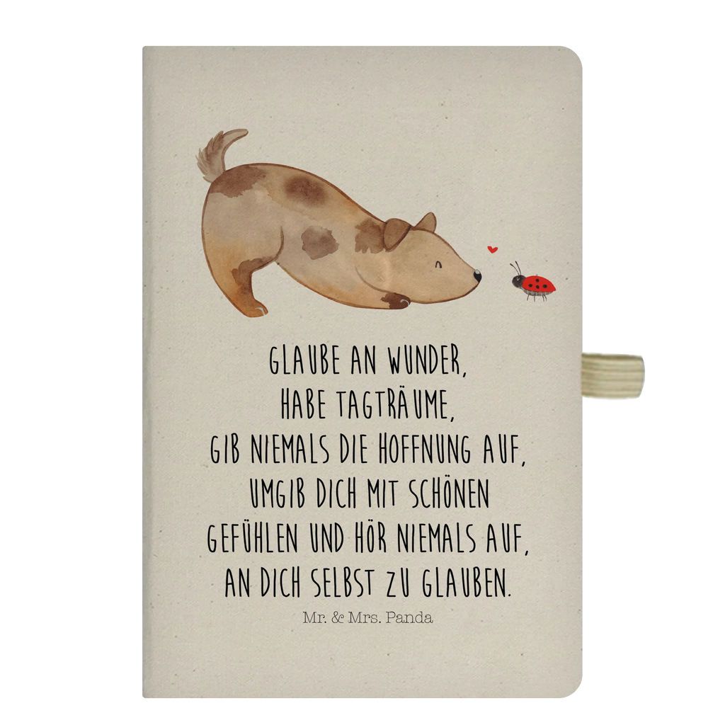 Baumwoll Notizbuch Hund Marienkäfer Notizen, Eintragebuch, Tagebuch, Notizblock, Adressbuch, Journal, Kladde, Skizzenbuch, Notizheft, Schreibbuch, Schreibheft, Hund, Hundemotiv, Haustier, Hunderasse, Tierliebhaber, Hundebesitzer, Sprüche, Hunde, Hundespruch, Marienkäfer, Mischling, Mischlinghund