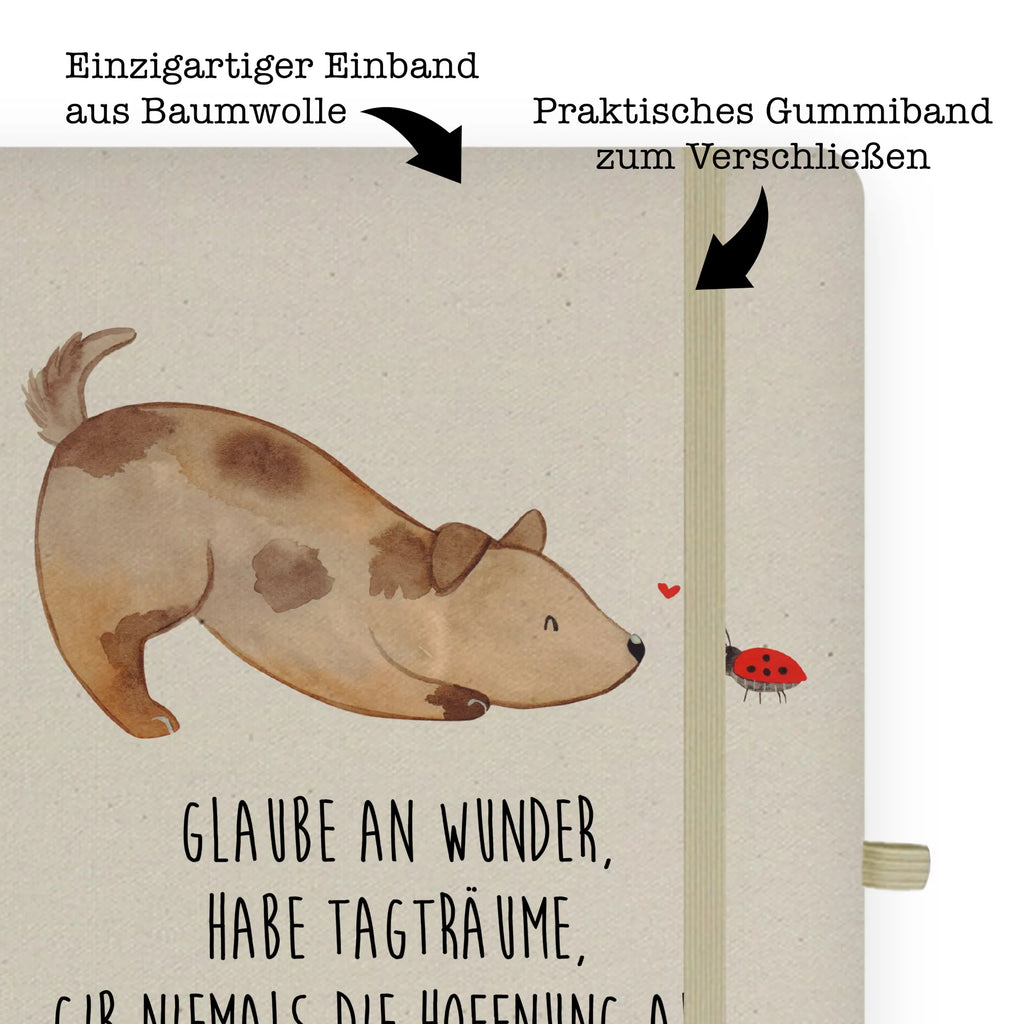 Baumwoll Notizbuch Hund Marienkäfer Notizen, Eintragebuch, Tagebuch, Notizblock, Adressbuch, Journal, Kladde, Skizzenbuch, Notizheft, Schreibbuch, Schreibheft, Hund, Hundemotiv, Haustier, Hunderasse, Tierliebhaber, Hundebesitzer, Sprüche, Hunde, Hundespruch, Marienkäfer, Mischling, Mischlinghund