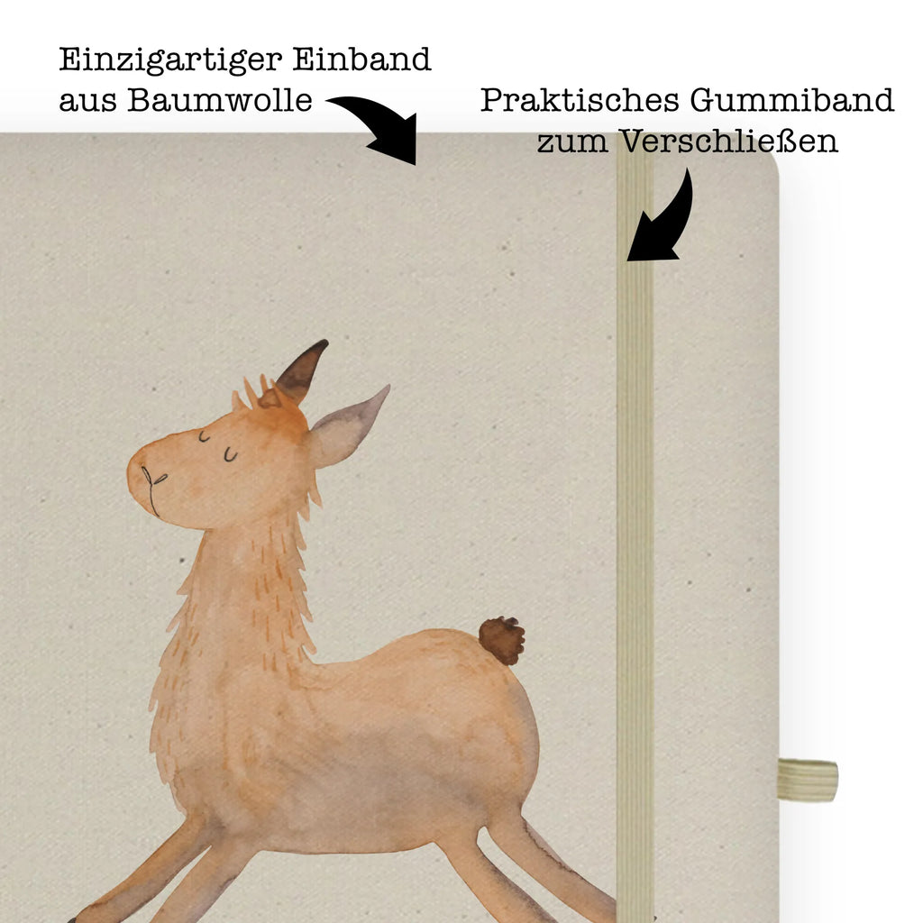 Baumwoll Notizbuch Lama springend Notizen, Eintragebuch, Tagebuch, Notizblock, Adressbuch, Journal, Kladde, Skizzenbuch, Notizheft, Schreibbuch, Schreibheft, Lama, Alpaka, Lamas, Lieblingstag, Happy day, fröhlich, Glück, Freundin, Liebeskummer, Neustart, guten Morgen, Start, Prüfung, Abitur