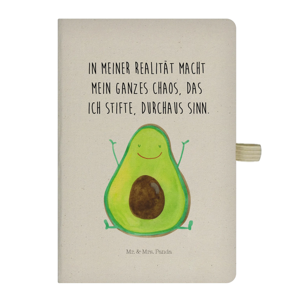 Baumwoll Notizbuch Avocado Happy Notizen, Eintragebuch, Tagebuch, Notizblock, Adressbuch, Journal, Kladde, Skizzenbuch, Notizheft, Schreibbuch, Schreibheft, Avocado, Veggie, Vegan, Gesund, Chaos