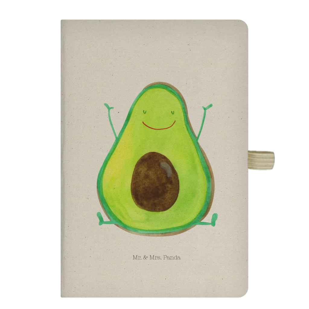 Baumwoll Notizbuch Avocado Happy Notizen, Eintragebuch, Tagebuch, Notizblock, Adressbuch, Journal, Kladde, Skizzenbuch, Notizheft, Schreibbuch, Schreibheft, Avocado, Veggie, Vegan, Gesund, Chaos