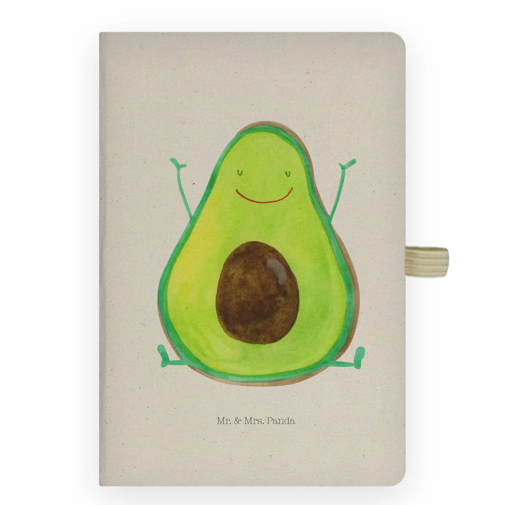 Baumwoll Notizbuch Avocado Happy Notizen, Eintragebuch, Tagebuch, Notizblock, Adressbuch, Journal, Kladde, Skizzenbuch, Notizheft, Schreibbuch, Schreibheft, Avocado, Veggie, Vegan, Gesund, Chaos