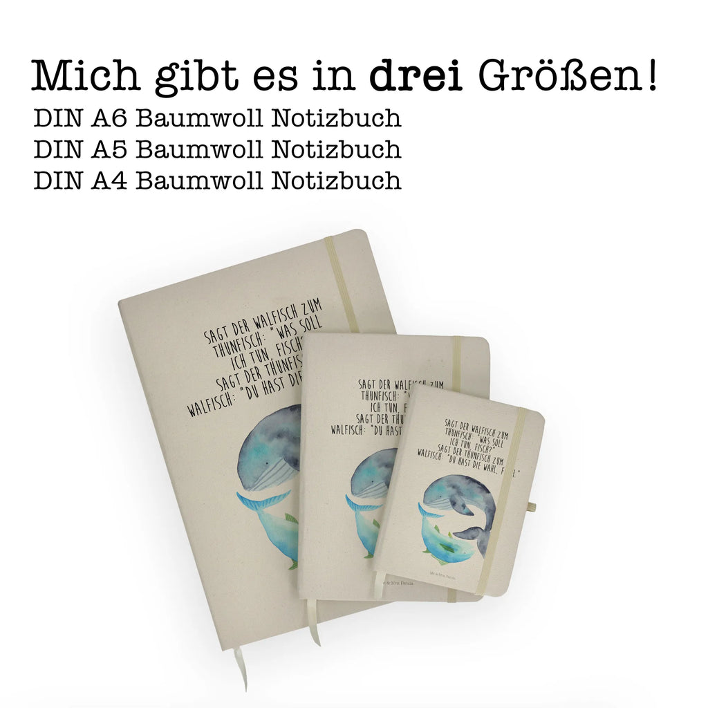 Baumwoll Notizbuch Walfisch & Thunfisch Notizen, Eintragebuch, Tagebuch, Notizblock, Adressbuch, Journal, Kladde, Skizzenbuch, Notizheft, Schreibbuch, Schreibheft, Tiermotive, Gute Laune, lustige Sprüche, Tiere, Wal, Wahl, Tunfisch, Wortwitz lustig, Spruch lustig, Flachwitz, Witz, Spruch des Tages, Flachwitz Geschenk