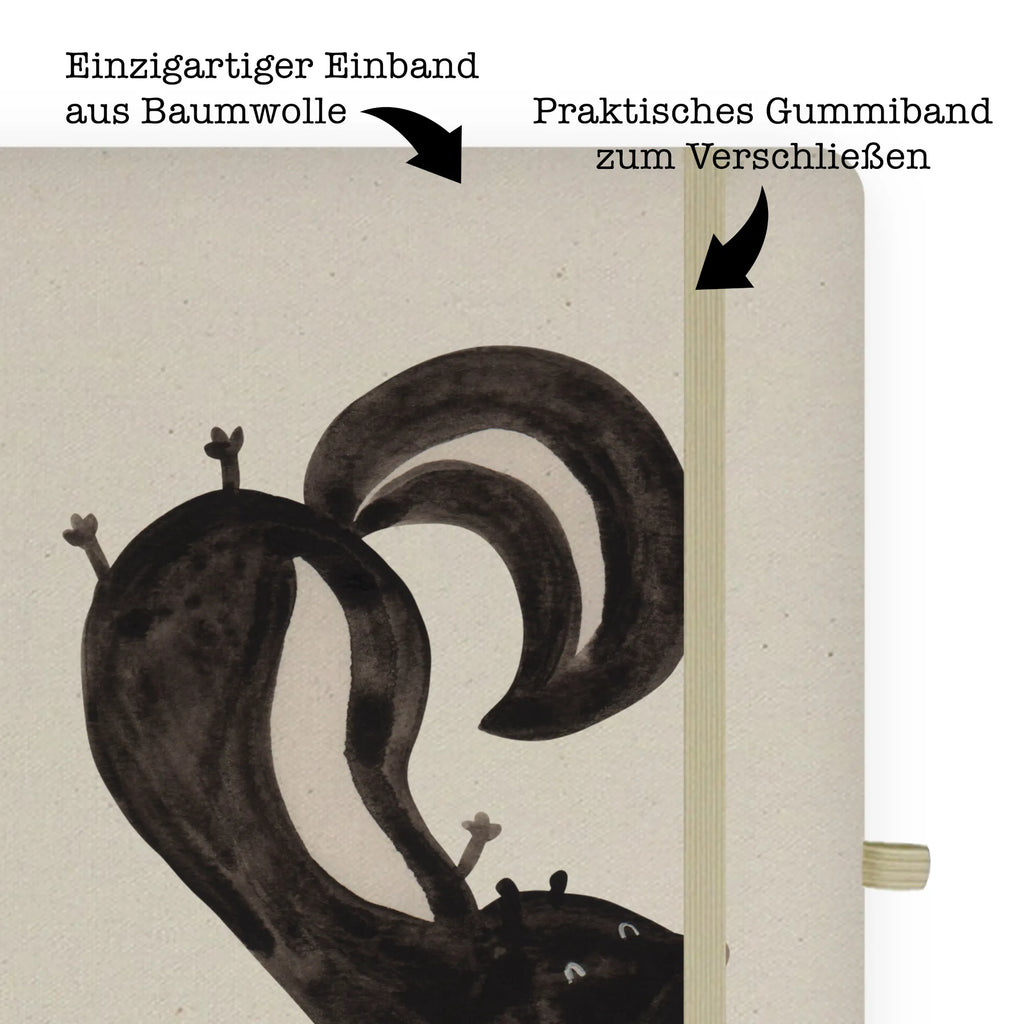 Baumwoll Notizbuch Stinktier Handstand Notizen, Eintragebuch, Tagebuch, Notizblock, Adressbuch, Journal, Kladde, Skizzenbuch, Notizheft, Schreibbuch, Schreibheft, Stinktier, Skunk, Wildtier, Raubtier, Stinker, Stinki, Spielplatz, verpielt, Kind