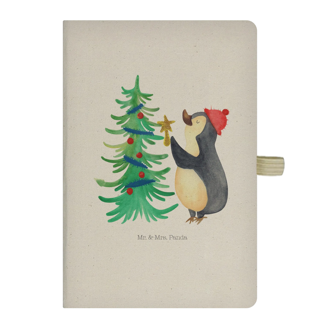 Baumwoll Notizbuch Pinguin Weihnachtsbaum Notizen, Eintragebuch, Tagebuch, Notizblock, Adressbuch, Journal, Kladde, Skizzenbuch, Notizheft, Schreibbuch, Schreibheft, Winter, Weihnachten, Weihnachtsdeko, Nikolaus, Advent, Heiligabend, Wintermotiv, Pinguin