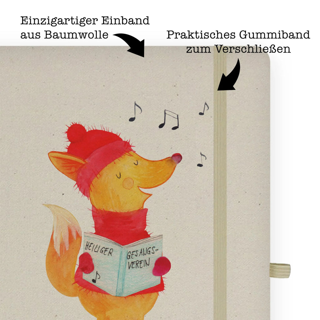 Baumwoll Notizbuch Fuchs Sänger Notizen, Eintragebuch, Tagebuch, Notizblock, Adressbuch, Journal, Kladde, Skizzenbuch, Notizheft, Schreibbuch, Schreibheft, Winter, Weihnachten, Weihnachtsdeko, Nikolaus, Advent, Heiligabend, Wintermotiv, Fuchs, Füchse, Sänger, Geschenk Sänger, Singen, Weihnachtslieder