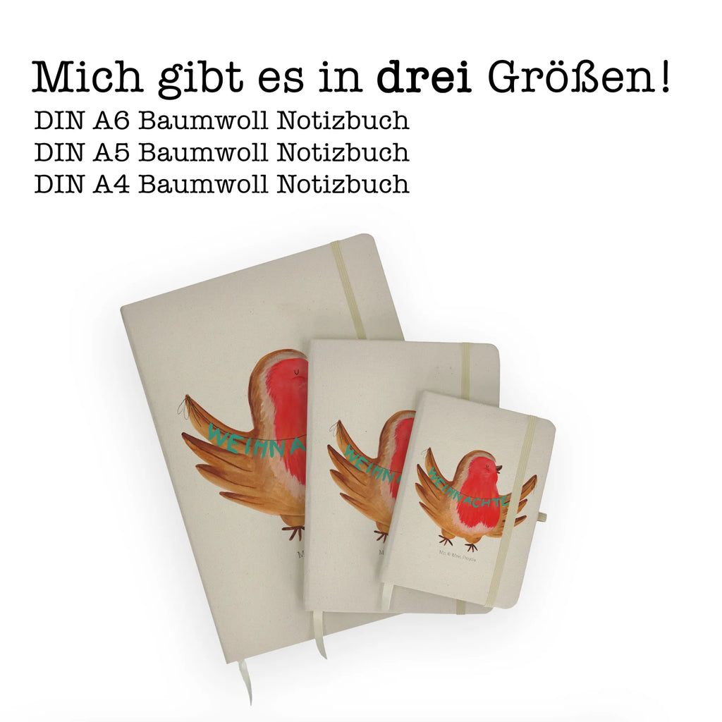 Baumwoll Notizbuch Rotkehlchen Weihnachten Notizen, Eintragebuch, Tagebuch, Notizblock, Adressbuch, Journal, Kladde, Skizzenbuch, Notizheft, Schreibbuch, Schreibheft, Winter, Weihnachten, Weihnachtsdeko, Nikolaus, Advent, Heiligabend, Wintermotiv, Frohe Weihnachten, Weihnachtsmotiv, Weihnachtsgruß, Vogel, xmas