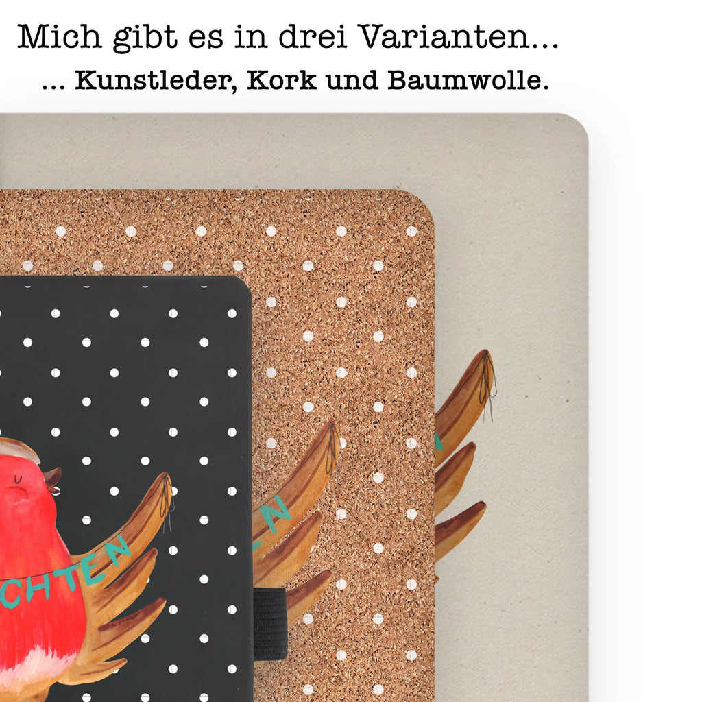 Baumwoll Notizbuch Rotkehlchen Weihnachten Notizen, Eintragebuch, Tagebuch, Notizblock, Adressbuch, Journal, Kladde, Skizzenbuch, Notizheft, Schreibbuch, Schreibheft, Winter, Weihnachten, Weihnachtsdeko, Nikolaus, Advent, Heiligabend, Wintermotiv, Frohe Weihnachten, Weihnachtsmotiv, Weihnachtsgruß, Vogel, xmas