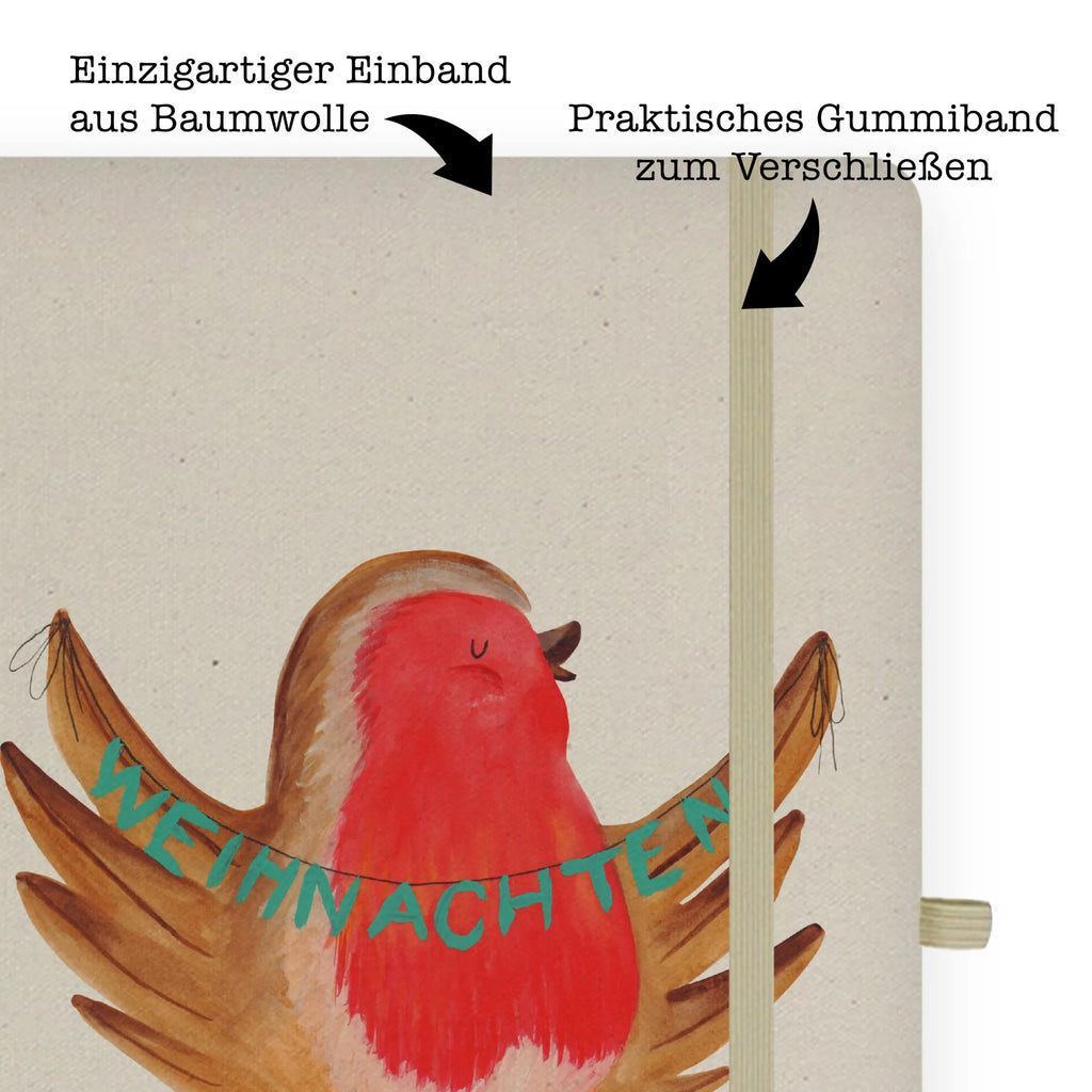 Baumwoll Notizbuch Rotkehlchen Weihnachten Notizen, Eintragebuch, Tagebuch, Notizblock, Adressbuch, Journal, Kladde, Skizzenbuch, Notizheft, Schreibbuch, Schreibheft, Winter, Weihnachten, Weihnachtsdeko, Nikolaus, Advent, Heiligabend, Wintermotiv, Frohe Weihnachten, Weihnachtsmotiv, Weihnachtsgruß, Vogel, xmas