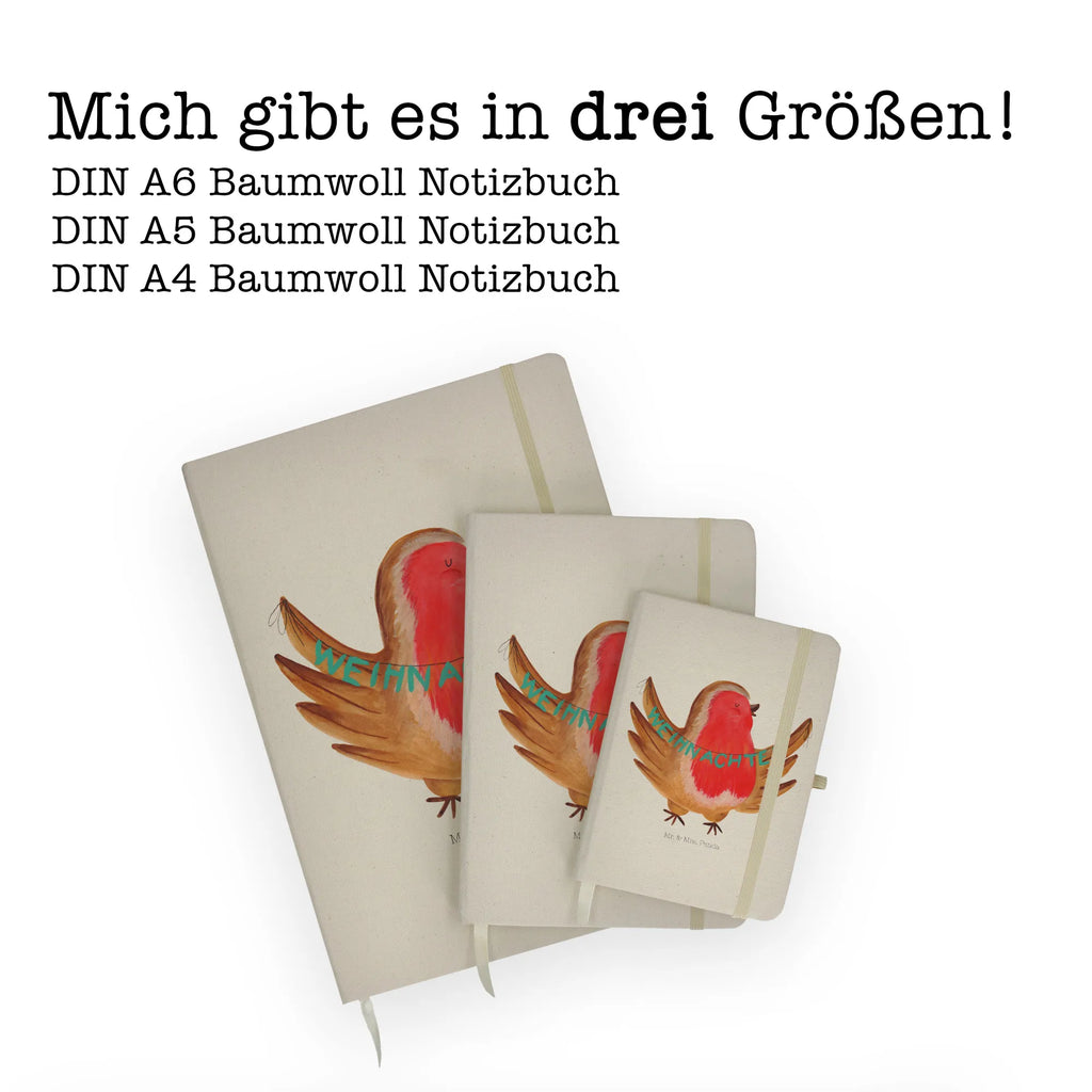 Baumwoll Notizbuch Rotkehlchen Weihnachten Notizen, Eintragebuch, Tagebuch, Notizblock, Adressbuch, Journal, Kladde, Skizzenbuch, Notizheft, Schreibbuch, Schreibheft, Winter, Weihnachten, Weihnachtsdeko, Nikolaus, Advent, Heiligabend, Wintermotiv, Frohe Weihnachten, Weihnachtsmotiv, Weihnachtsgruß, Vogel, xmas