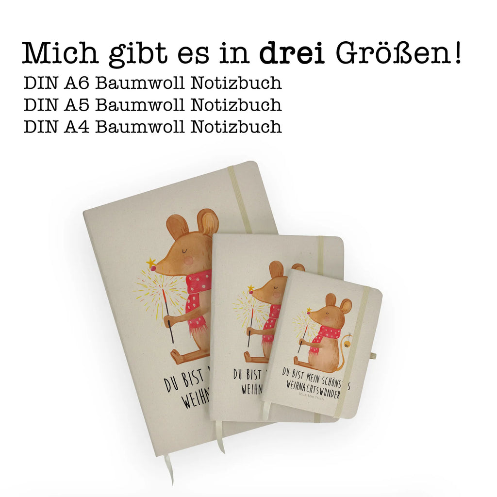 Baumwoll Notizbuch Weihnachtsmaus Notizen, Eintragebuch, Tagebuch, Notizblock, Adressbuch, Journal, Kladde, Skizzenbuch, Notizheft, Schreibbuch, Schreibheft, Winter, Weihnachten, Weihnachtsdeko, Nikolaus, Advent, Heiligabend, Wintermotiv, Frohe Weihnachten, Weihnachtsgruß, Weihnachtsmotiv, Maus, Mäuschen, Weihnachtswunder