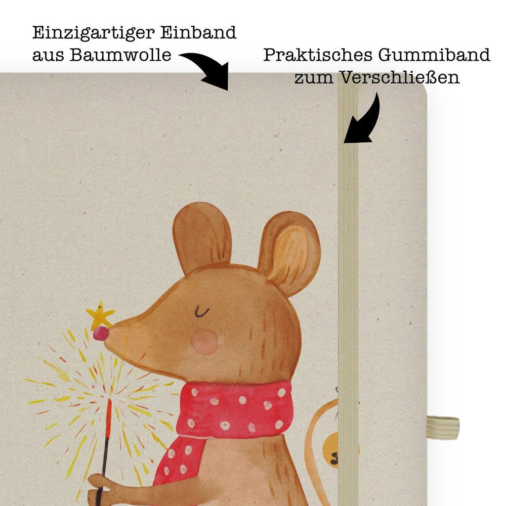 Baumwoll Notizbuch Weihnachtsmaus Notizen, Eintragebuch, Tagebuch, Notizblock, Adressbuch, Journal, Kladde, Skizzenbuch, Notizheft, Schreibbuch, Schreibheft, Winter, Weihnachten, Weihnachtsdeko, Nikolaus, Advent, Heiligabend, Wintermotiv, Frohe Weihnachten, Weihnachtsgruß, Weihnachtsmotiv, Maus, Mäuschen, Weihnachtswunder