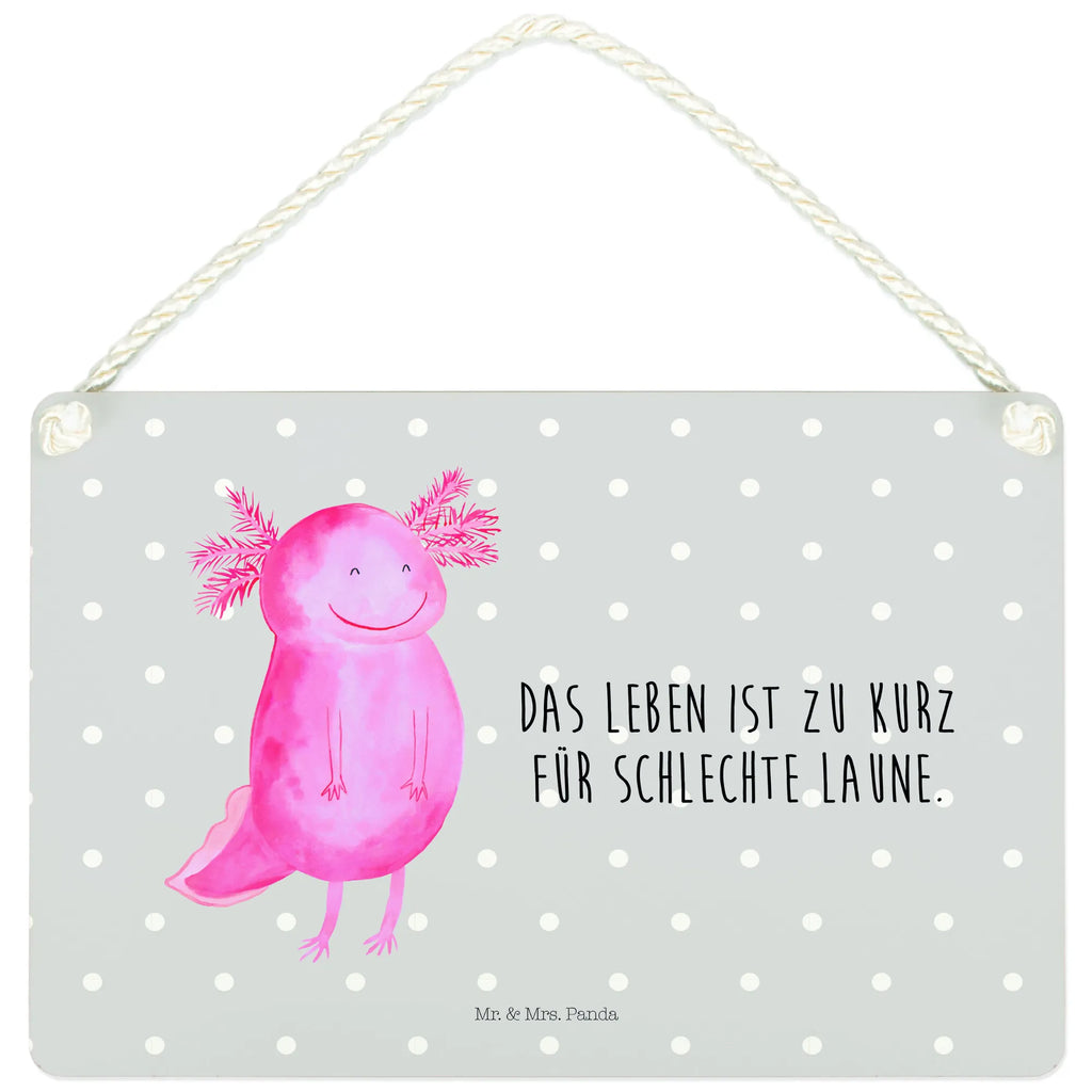 Deko Schild Axolotl glücklich Dekoschild, Deko Schild, Schild, Tür Schild, Türschild, Holzschild, Wandschild, Wanddeko, Axolotl, Molch, Axolot, Schwanzlurch, Lurch, Lurche, Motivation, gute Laune