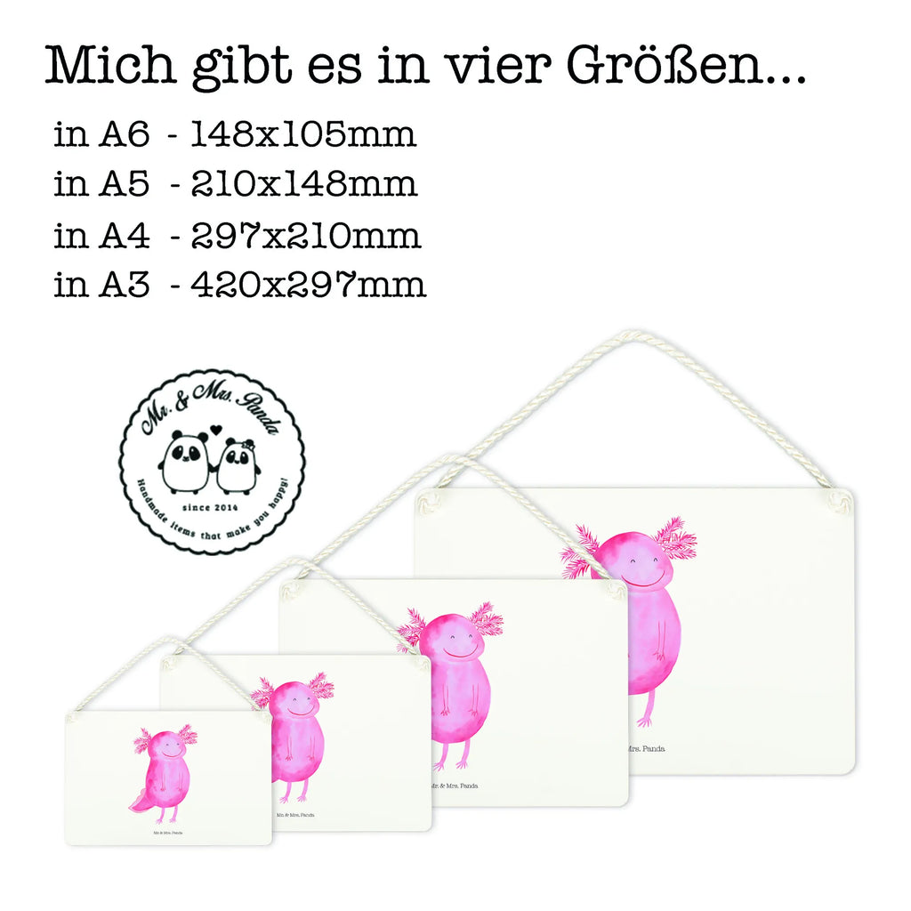 Deko Schild Axolotl glücklich Dekoschild, Deko Schild, Schild, Tür Schild, Türschild, Holzschild, Wandschild, Wanddeko, Axolotl, Molch, Axolot, Schwanzlurch, Lurch, Lurche, Motivation, gute Laune