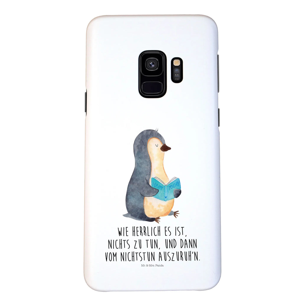 Handyhülle Pinguin Buch Handyhülle, Handycover, Cover, Handy, Hülle, Iphone 10, Iphone X, Pinguin, Pinguine, Buch, Lesen, Bücherwurm, Nichtstun, Faulenzen, Ferien, Urlaub, Freizeit