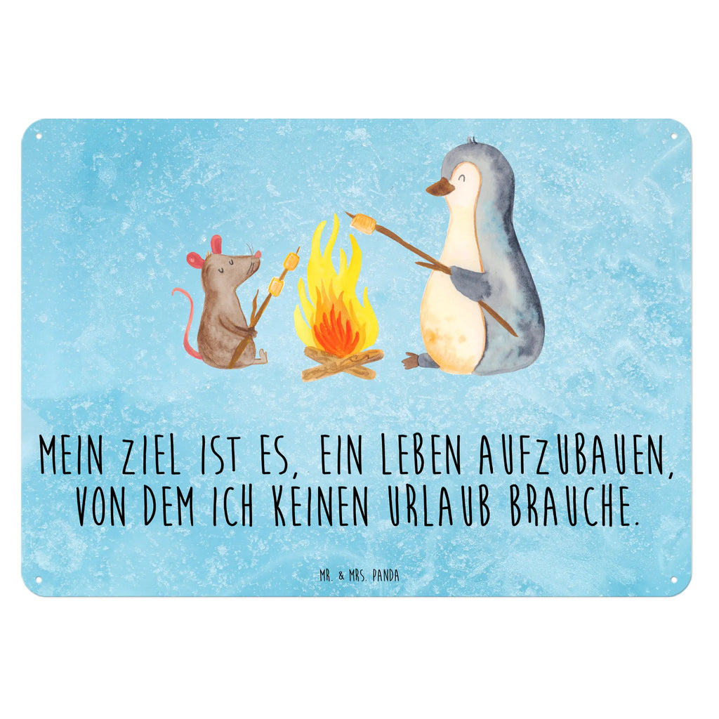 Blechschild Pinguin Lagerfeuer Blechschild, Metallschild, Geschenk Schild, Schild, Magnet-Metall-Schild, Deko Schild, Wandschild, Wand-Dekoration, Türschild, Pinguin, Maus, Pinguine, Lagerfeuer, Leben, Arbeit, Job, Motivation, Büro, Büroalltag, Lebensspruch, Lebensmotivation, Neustart, Liebe, grillen, Feuer, Marshmallows