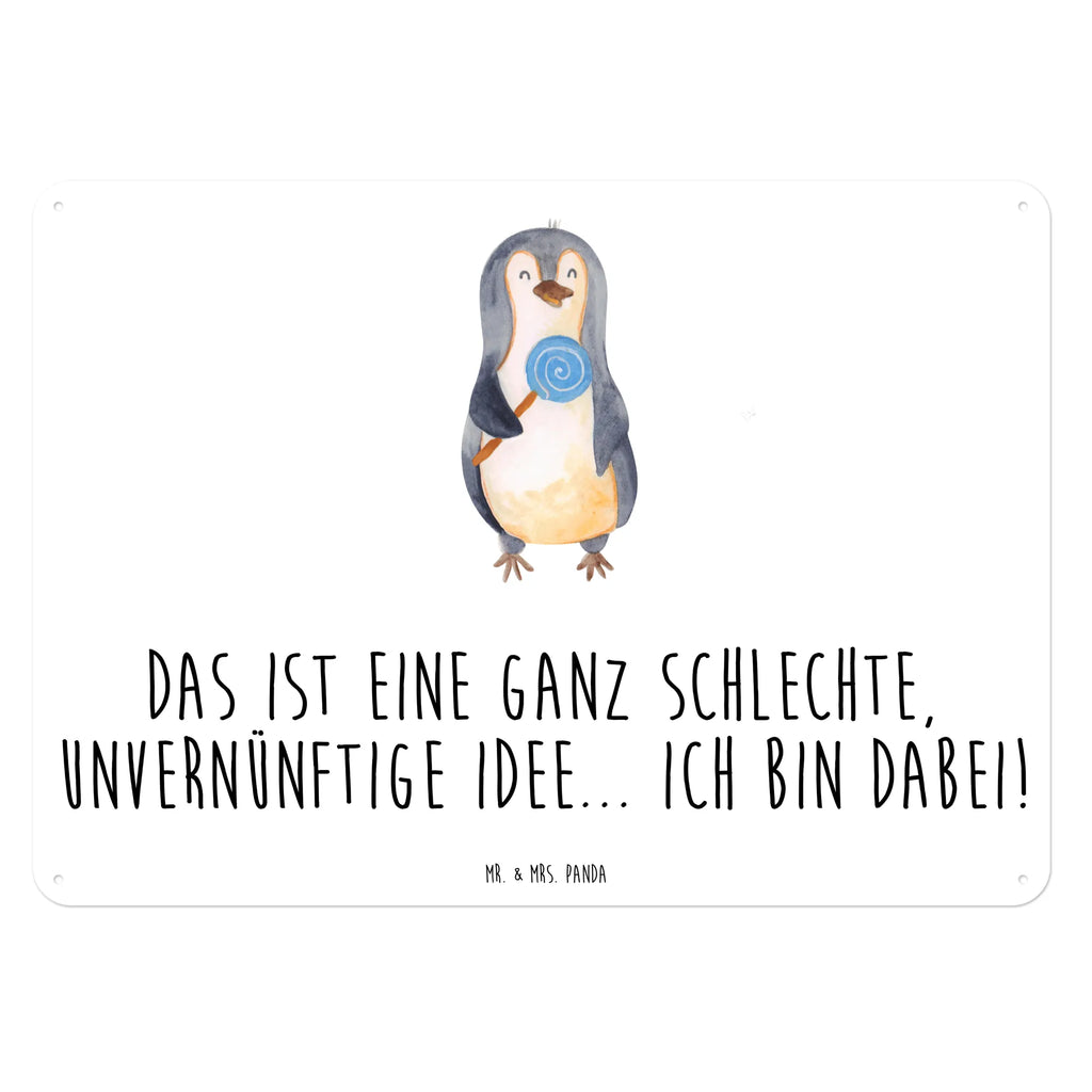 Blechschild Pinguin Lolli Blechschild, Metallschild, Geschenk Schild, Schild, Magnet-Metall-Schild, Deko Schild, Wandschild, Wand-Dekoration, Türschild, Pinguin, Pinguine, Lolli, Süßigkeiten, Blödsinn, Spruch, Rebell, Gauner, Ganove, Rabauke