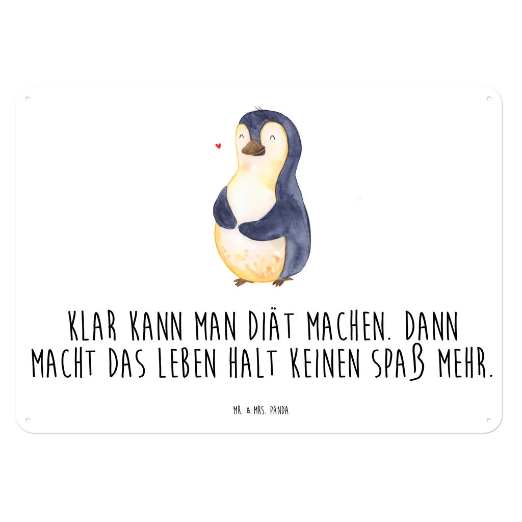 Blechschild Pinguin Diät Blechschild, Metallschild, Geschenk Schild, Schild, Magnet-Metall-Schild, Deko Schild, Wandschild, Wand-Dekoration, Türschild, Pinguin, Pinguine, Diät, Abnehmen, Abspecken, Gewicht, Motivation, Selbstliebe, Körperliebe, Selbstrespekt