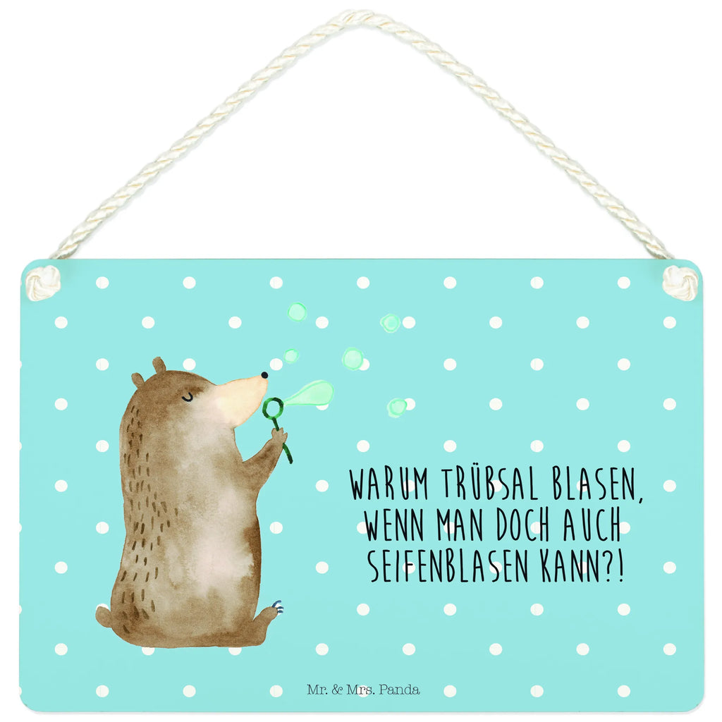 Deko Schild Bär Seifenblasen Dekoschild, Deko Schild, Schild, Tür Schild, Türschild, Holzschild, Wandschild, Wanddeko, Bär, Teddy, Teddybär, Seifenblasen Bär Lustig Sein Glücklich Traurig Happy