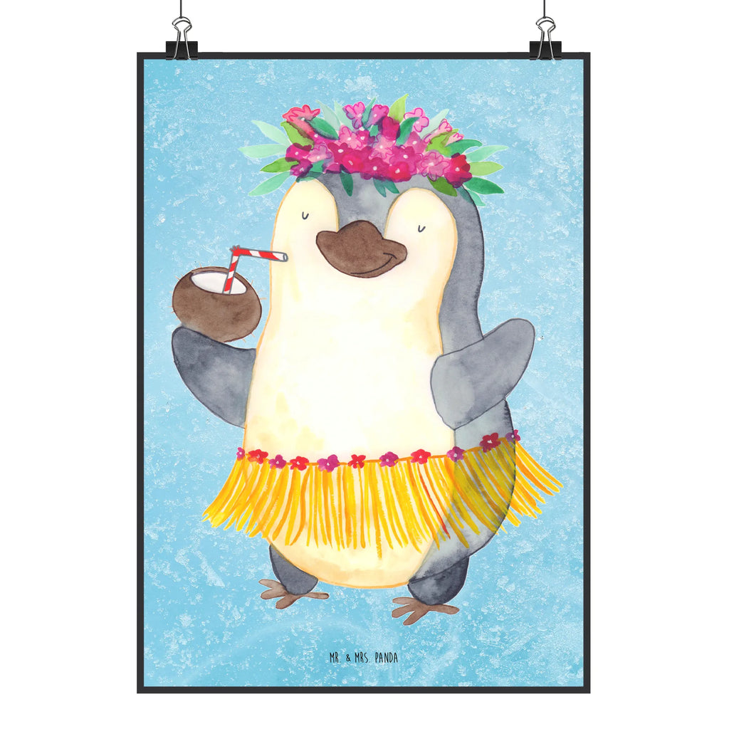 Poster Pinguin Kokosnuss Poster, Wandposter, Bild, Wanddeko, Küchenposter, Kinderposter, Wanddeko Bild, Raumdekoration, Wanddekoration, Handgemaltes Poster, Mr. & Mrs. Panda Poster, Designposter, Kunstdruck, Posterdruck, Pinguin, Aloha, Hawaii, Urlaub, Kokosnuss, Pinguine