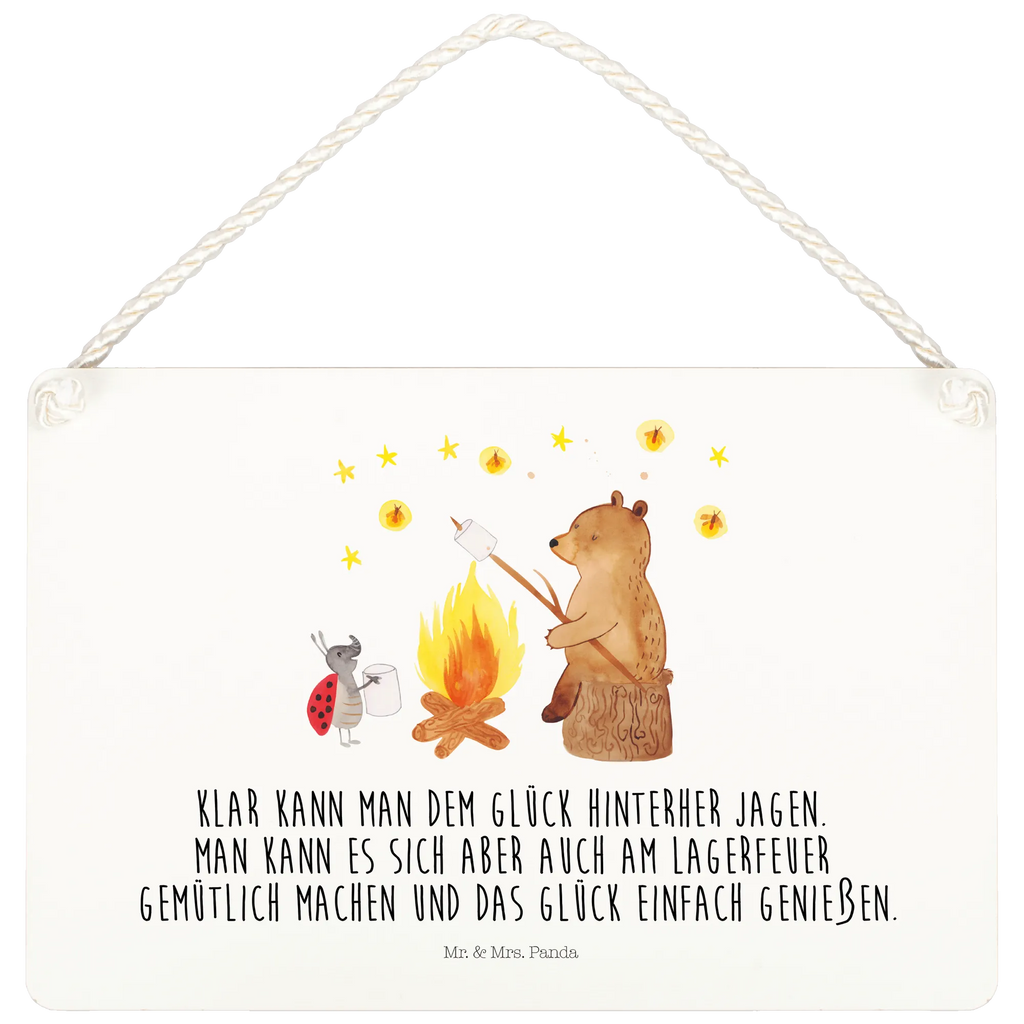 Deko Schild Bär & Marienkäfer Lagerfeuer Dekoschild, Deko Schild, Schild, Tür Schild, Türschild, Holzschild, Wandschild, Wanddeko, Bär, Teddy, Teddybär, Lagerfeuer