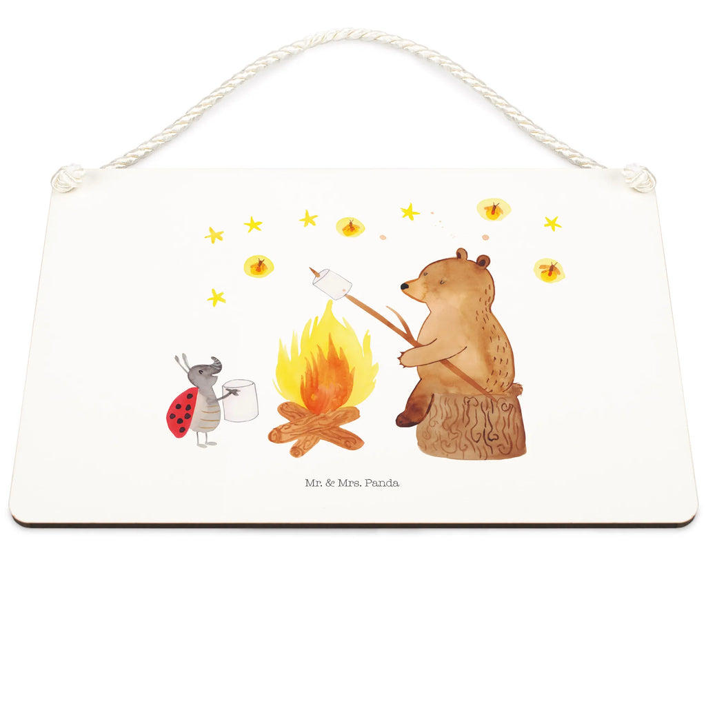 Deko Schild Bär & Marienkäfer Lagerfeuer Dekoschild, Deko Schild, Schild, Tür Schild, Türschild, Holzschild, Wandschild, Wanddeko, Bär, Teddy, Teddybär, Lagerfeuer