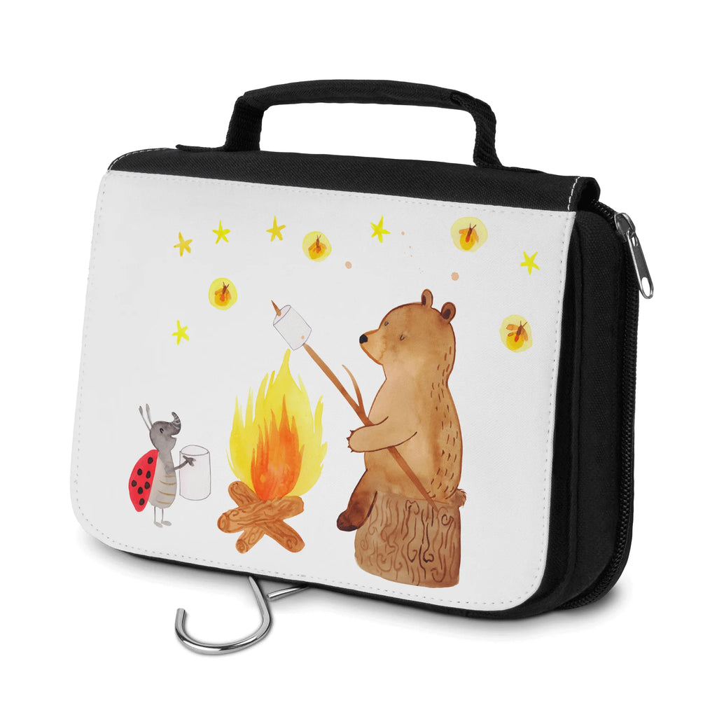 Kulturbeutel Bär & Marienkäfer Lagerfeuer Kulturbeutel, Zum Aufhängen, Waschtasche, Kosmetiktasche, Damen, Herren, Aufbewahrungstasche, Schminktasche, Kosmetikbeutel, Organizer, Kulturtasche, Schminkutensil, Bär, Teddy, Teddybär, Lagerfeuer