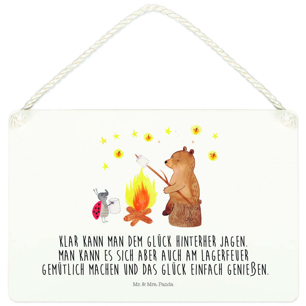 Deko Schild Bär & Marienkäfer Lagerfeuer Dekoschild, Deko Schild, Schild, Tür Schild, Türschild, Holzschild, Wandschild, Wanddeko, Bär, Teddy, Teddybär, Lagerfeuer