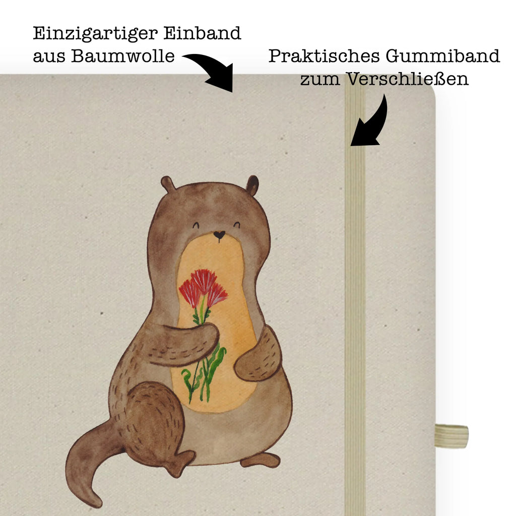 Cotton notebook otter Bunch of flowers Notizen, Eintragebuch, Tagebuch, Notizblock, Adressbuch, Journal, Kladde, Skizzenbuch, Notizheft, Schreibbuch, Schreibheft, Otter, Fischotter, Seeotter, Otter Seeotter See Otter