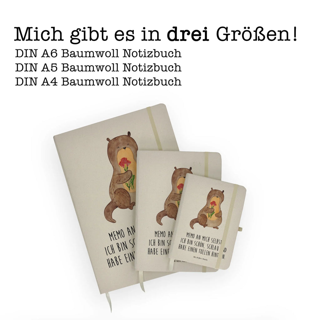 Cotton notebook otter Bunch of flowers Notizen, Eintragebuch, Tagebuch, Notizblock, Adressbuch, Journal, Kladde, Skizzenbuch, Notizheft, Schreibbuch, Schreibheft, Otter, Fischotter, Seeotter, Otter Seeotter See Otter