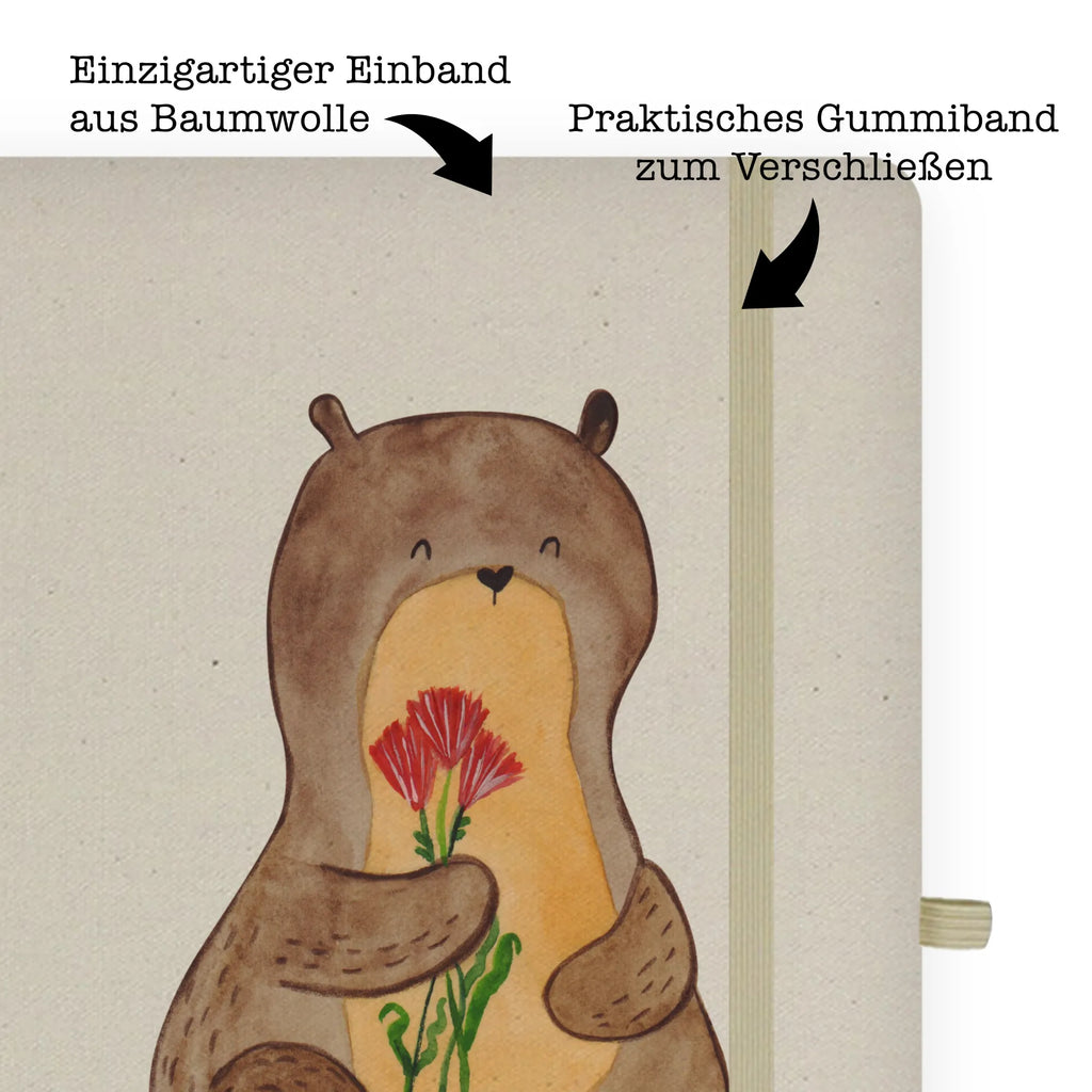 Cotton notebook otter Bunch of flowers Notizen, Eintragebuch, Tagebuch, Notizblock, Adressbuch, Journal, Kladde, Skizzenbuch, Notizheft, Schreibbuch, Schreibheft, Otter, Fischotter, Seeotter, Otter Seeotter See Otter