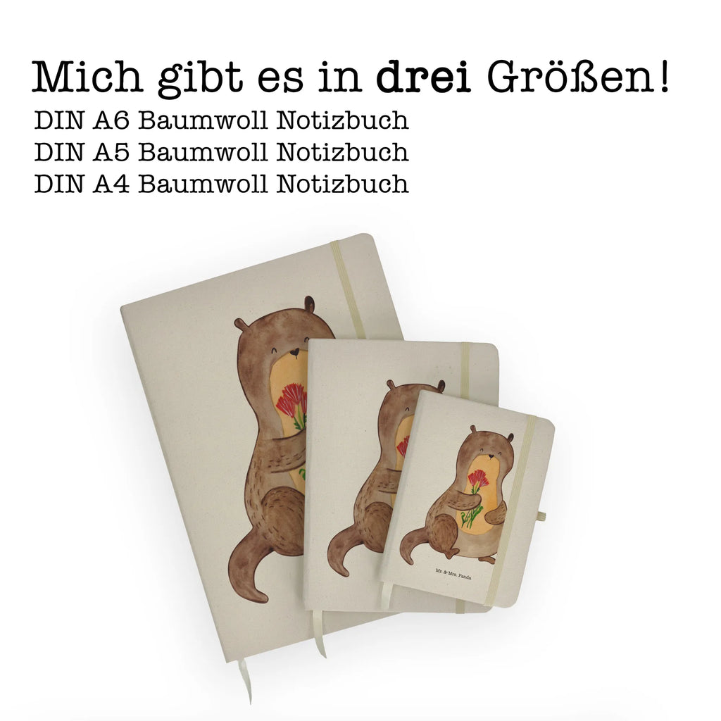 Cotton notebook otter Bunch of flowers Notizen, Eintragebuch, Tagebuch, Notizblock, Adressbuch, Journal, Kladde, Skizzenbuch, Notizheft, Schreibbuch, Schreibheft, Otter, Fischotter, Seeotter, Otter Seeotter See Otter