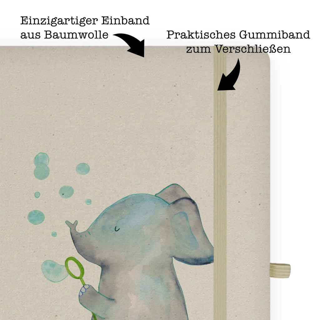 Baumwoll Notizbuch Elefant Seifenblasen Notizen, Eintragebuch, Tagebuch, Notizblock, Adressbuch, Journal, Kladde, Skizzenbuch, Notizheft, Schreibbuch, Schreibheft, Tiermotive, Gute Laune, lustige Sprüche, Tiere, Elefant, Elefanten, Dickhäuter, Rüsseltier, Seifenblasen, Liebe, Heimat, Gefühl. Daheim, Liebesbeweis, Liebesspruch