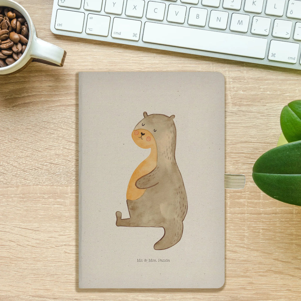 Cotton notebook otter Belly Notizen, Eintragebuch, Tagebuch, Notizblock, Adressbuch, Journal, Kladde, Skizzenbuch, Notizheft, Schreibbuch, Schreibheft, Otter, Fischotter, Seeotter, Otter Seeotter See Otter