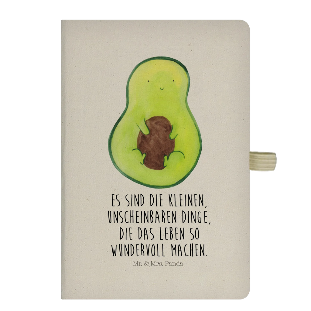 Baumwoll Notizbuch Avocado mit Kern Notizen, Eintragebuch, Tagebuch, Notizblock, Adressbuch, Journal, Kladde, Skizzenbuch, Notizheft, Schreibbuch, Schreibheft, Avocado, Veggie, Vegan, Gesund, Avokado, Avocadokern, Kern, Pflanze, Spruch Leben