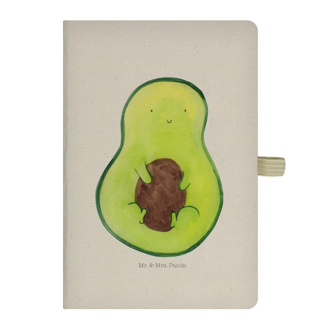 Baumwoll Notizbuch Avocado mit Kern Notizen, Eintragebuch, Tagebuch, Notizblock, Adressbuch, Journal, Kladde, Skizzenbuch, Notizheft, Schreibbuch, Schreibheft, Avocado, Veggie, Vegan, Gesund, Avokado, Avocadokern, Kern, Pflanze, Spruch Leben