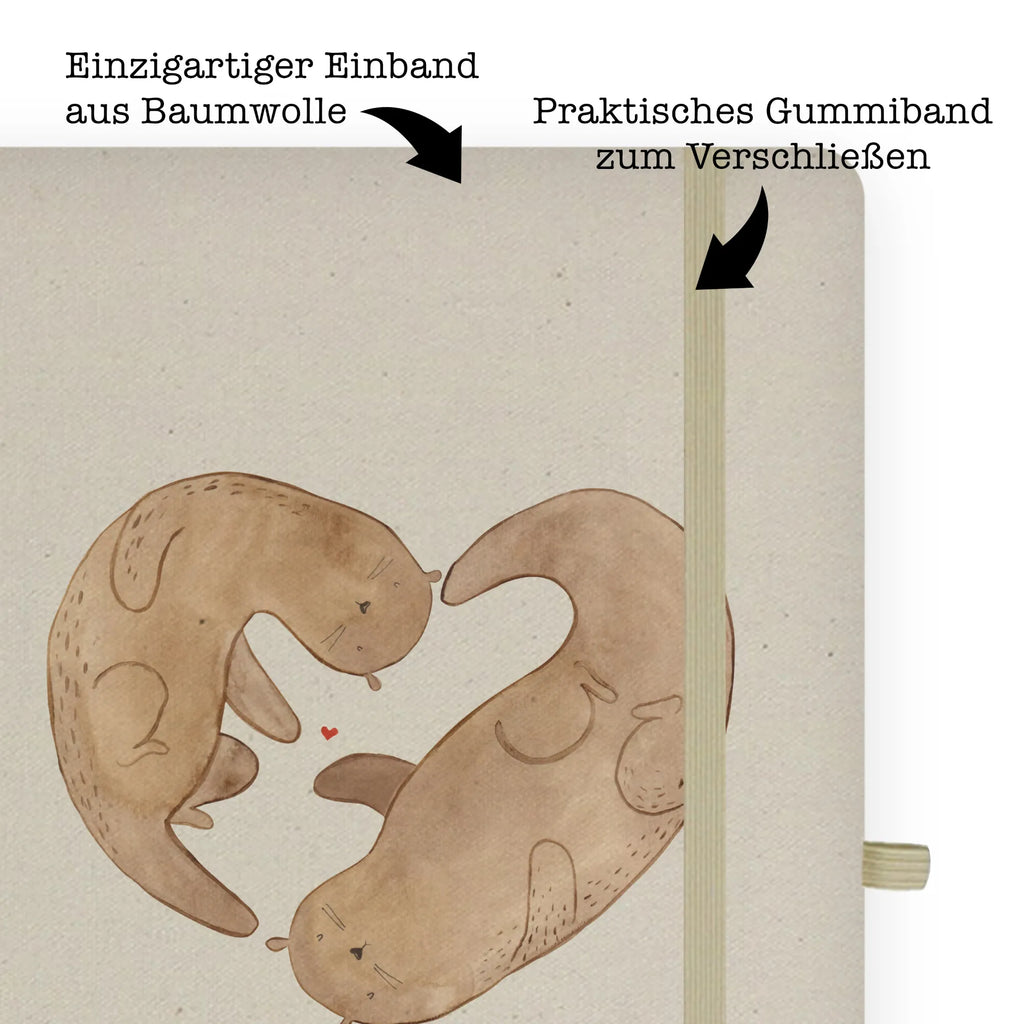 Baumwoll Notizbuch Otter Herz Notizen, Eintragebuch, Tagebuch, Notizblock, Adressbuch, Journal, Kladde, Skizzenbuch, Notizheft, Schreibbuch, Schreibheft, Otter, Fischotter, Seeotter, Liebe, Herz, Liebesbeweis, Liebesgeschenk, Bessere Hälfte, Love you, Jahrestag, Hochzeitstag, Verlobung, gemeinsames Leben