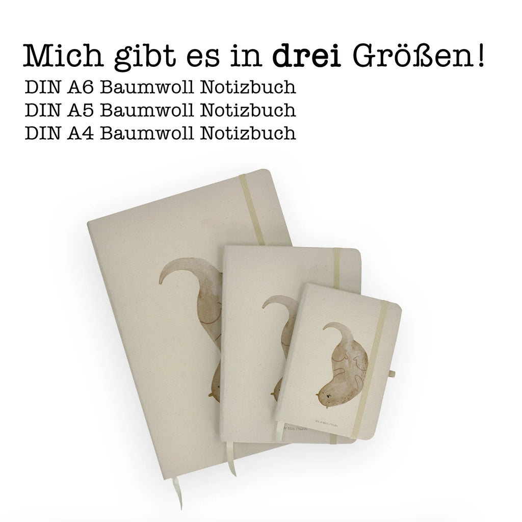 Baumwoll Notizbuch Otter kopfüber Notizen, Eintragebuch, Tagebuch, Notizblock, Adressbuch, Journal, Kladde, Skizzenbuch, Notizheft, Schreibbuch, Schreibheft, Otter, Fischotter, Seeotter, Otter Seeotter See Otter