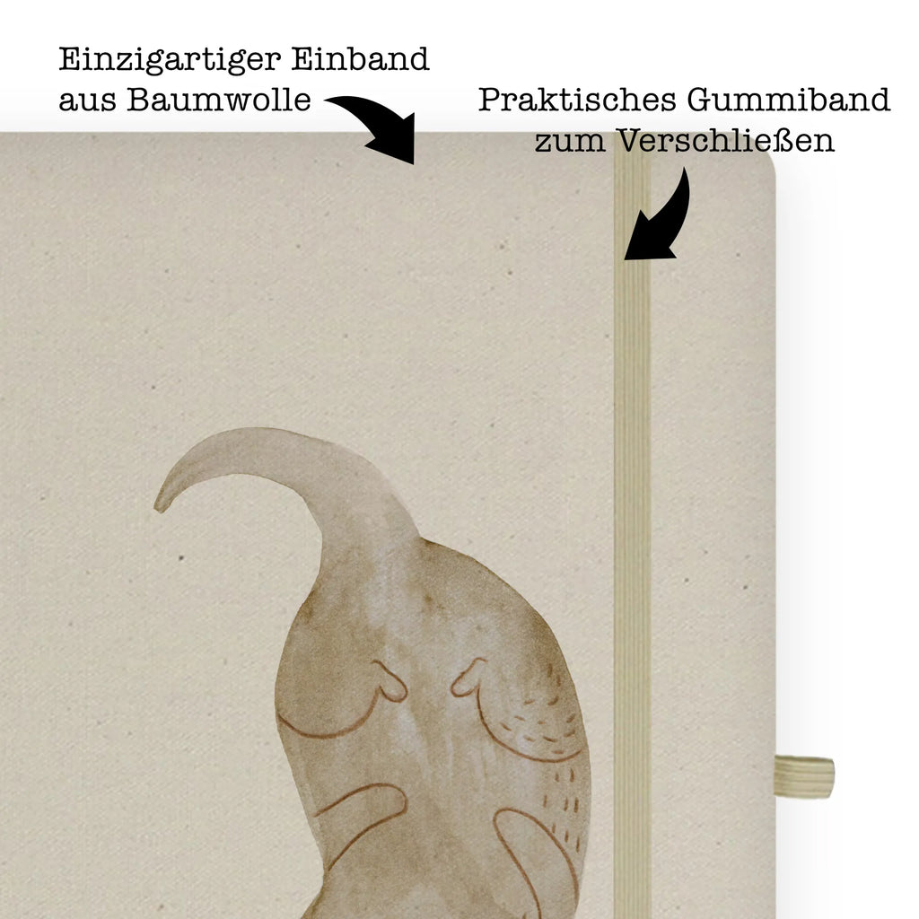 Baumwoll Notizbuch Otter kopfüber Notizen, Eintragebuch, Tagebuch, Notizblock, Adressbuch, Journal, Kladde, Skizzenbuch, Notizheft, Schreibbuch, Schreibheft, Otter, Fischotter, Seeotter, Otter Seeotter See Otter